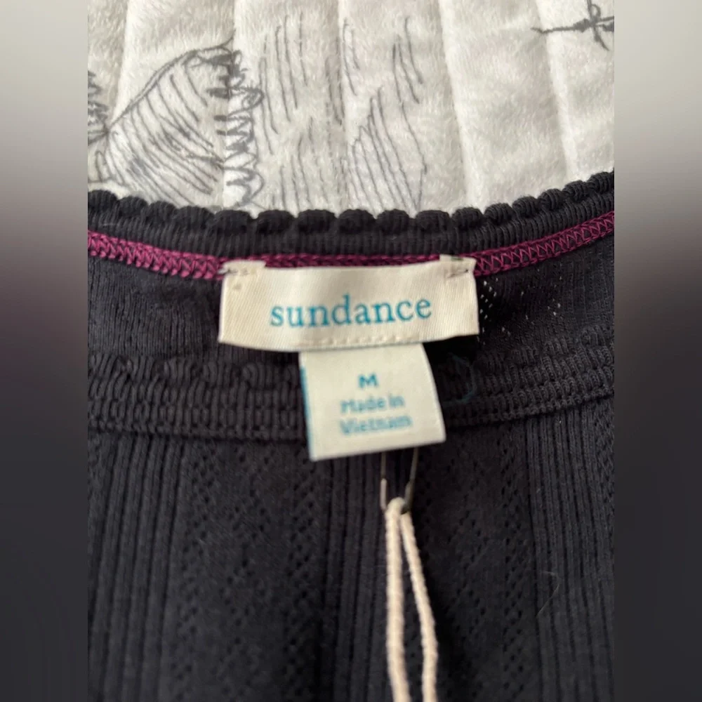 NWT Sundance Black Camisole Top with Purple Trim Women’s Size M - Picture 3 of 7